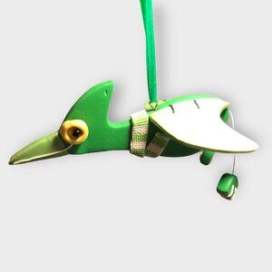 Flying Pterodactyl Green Rubber? Dinosaur Ornament